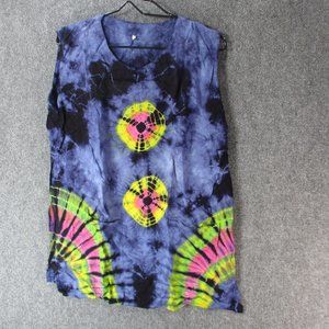 TIE DYE Size Medium Sleeveless Multi Color Tunic